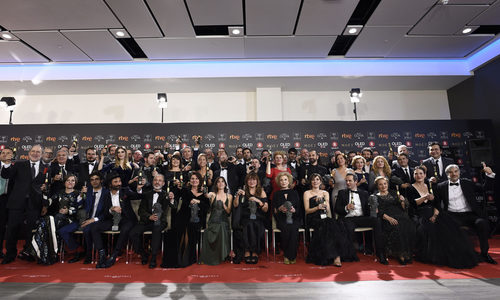 Foto de familia de los Premios Goya 2018
