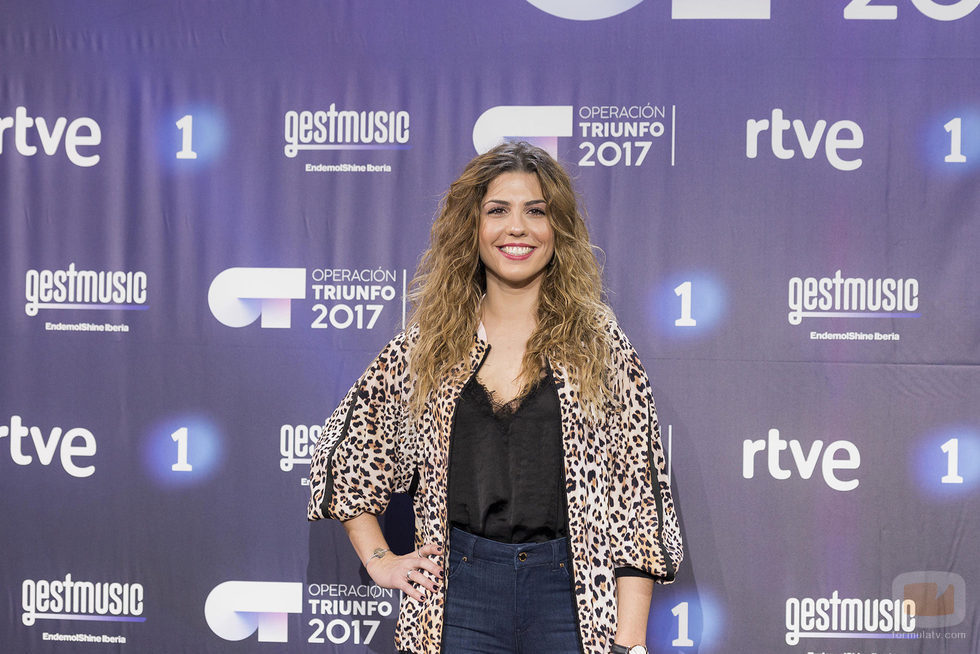 Miriam posa sonriente en la rueda de prensa tras quedar tercera en 'OT 2017'