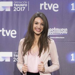 Ana Guerra, quinta finalista de 'OT 2017', posa en la rueda de prensa final 