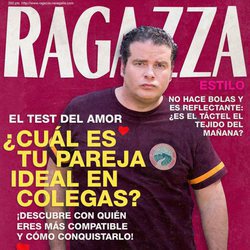 Daniel Huarte en la portada ficticia de Ragazza para la serie 'Colegas'
