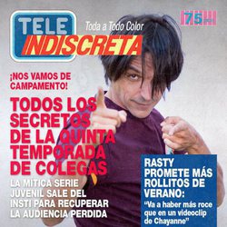 Rafa Reaño en la portada ficticia de TeleIndiscreta para la promoción de 'Colegas'