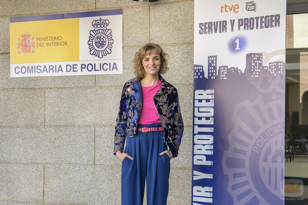 Alejandra Lorente en la presentación de la segunda temporada de 'Servir y proteger'