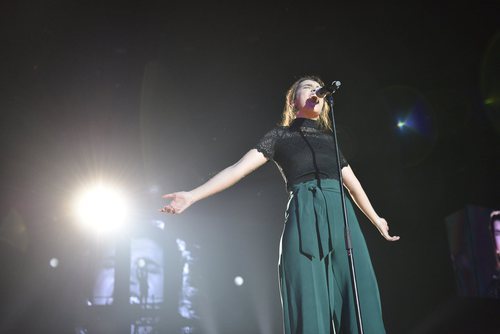 Amaia en el ensayo de la Gira de 'OT 2017'