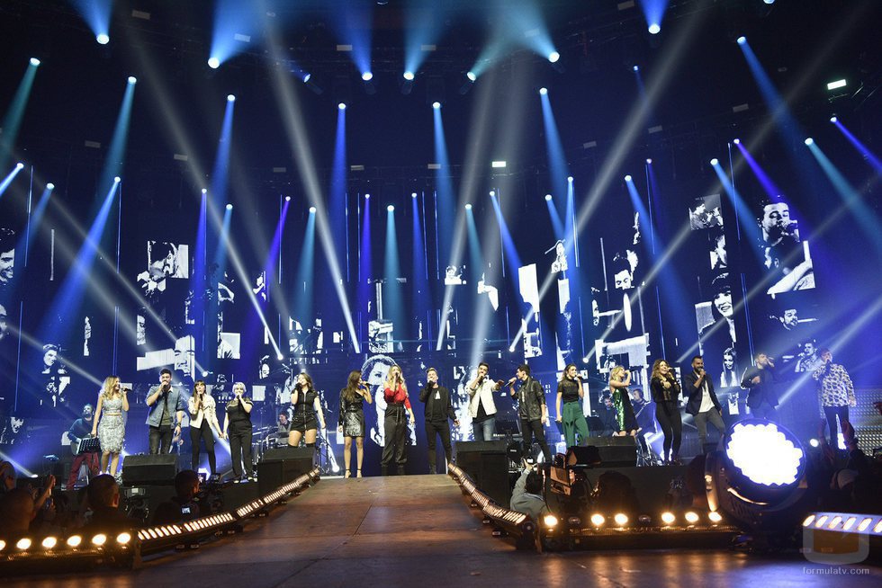 Los 16 concursantes en el ensayo de la Gira de 'OT 2017'