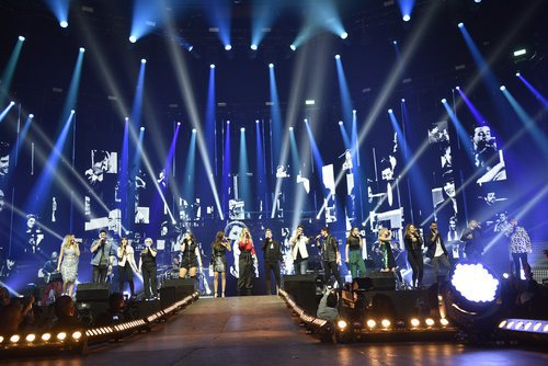 Los 16 concursantes en el ensayo de la Gira de 'OT 2017'