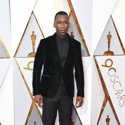 Mahershala Ali posa en la alfombra roja de los Oscar 2018