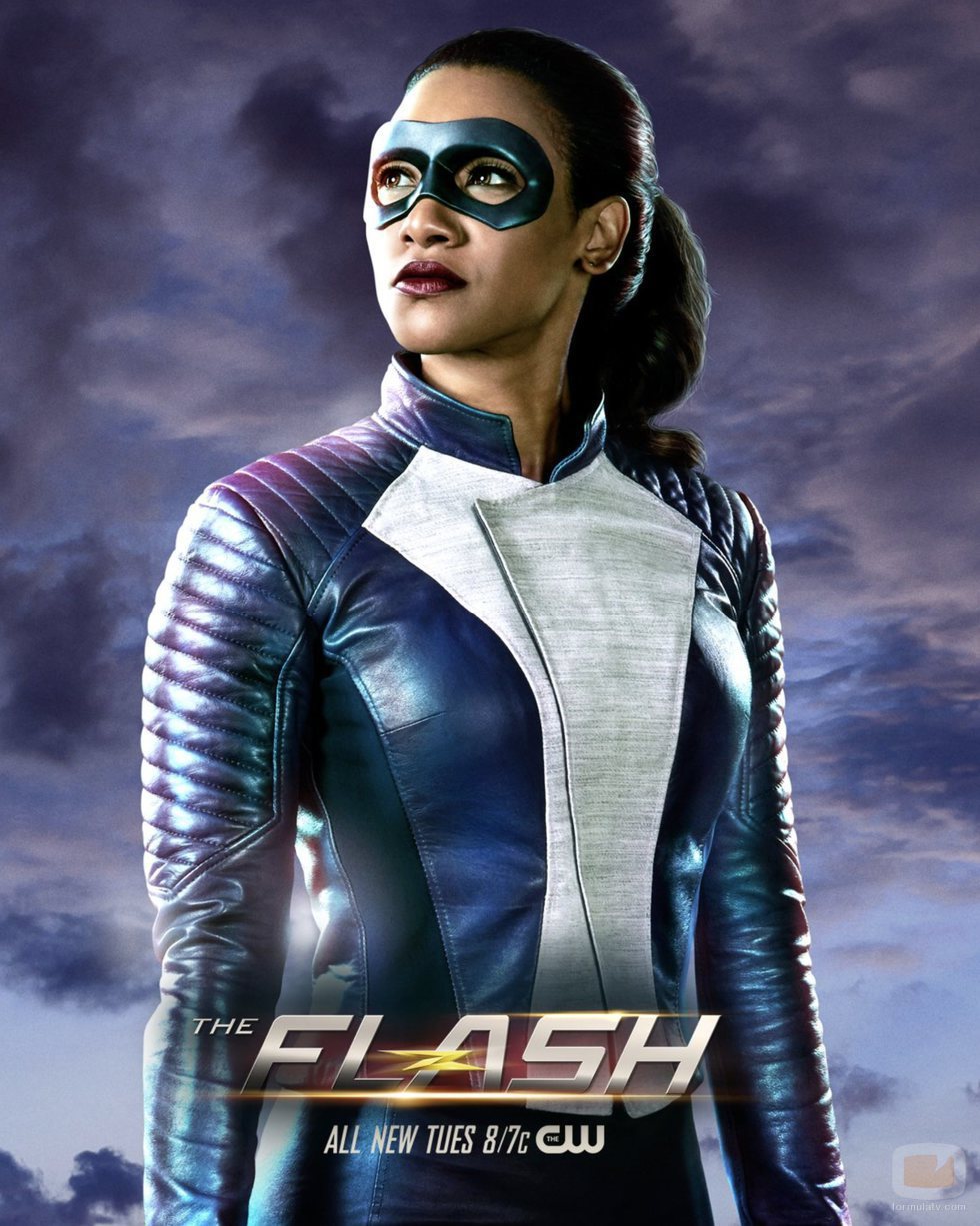 Candice Patton como una velocista en 'The Flash'