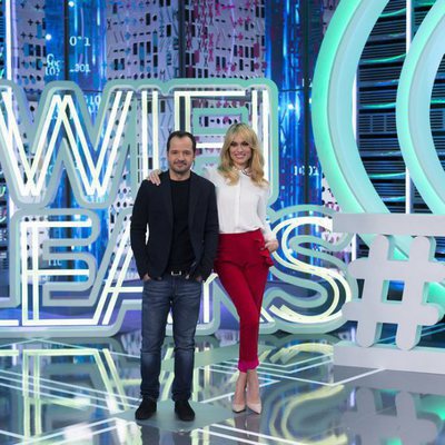 Patricia Conde y Ángel Martín, en la presentación de 'WifiLeaks'