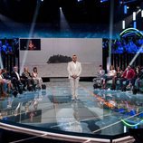 Jorge Javier Vázquez durante una conexión con Lara Álvarez en 'Supervivientes 2018'