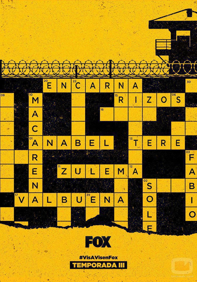 Los nombres de las protagonistas de 'Vis a vis', en el póster de la tercera temporada