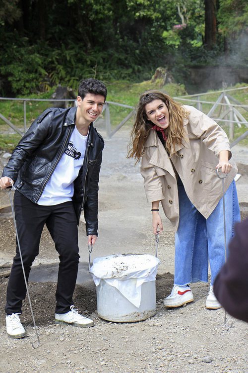 Alfred y Amaia durante el rodaje de la postal de Eurovisión en Las Azores
