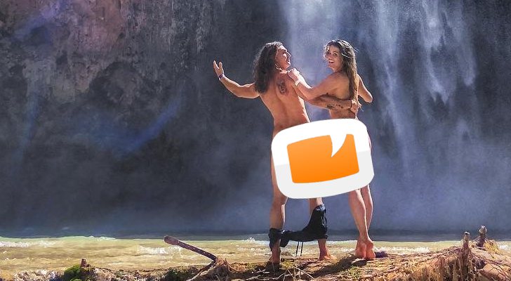 Alyson Eckmann posa completamente desnuda frente a una cascada