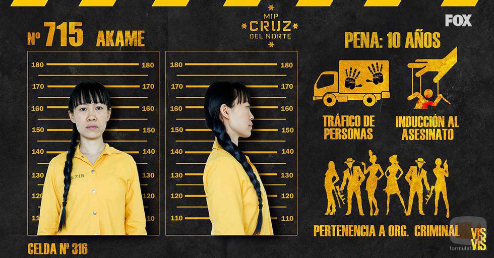 Ficha policial de Akame en 'Vis a vis'