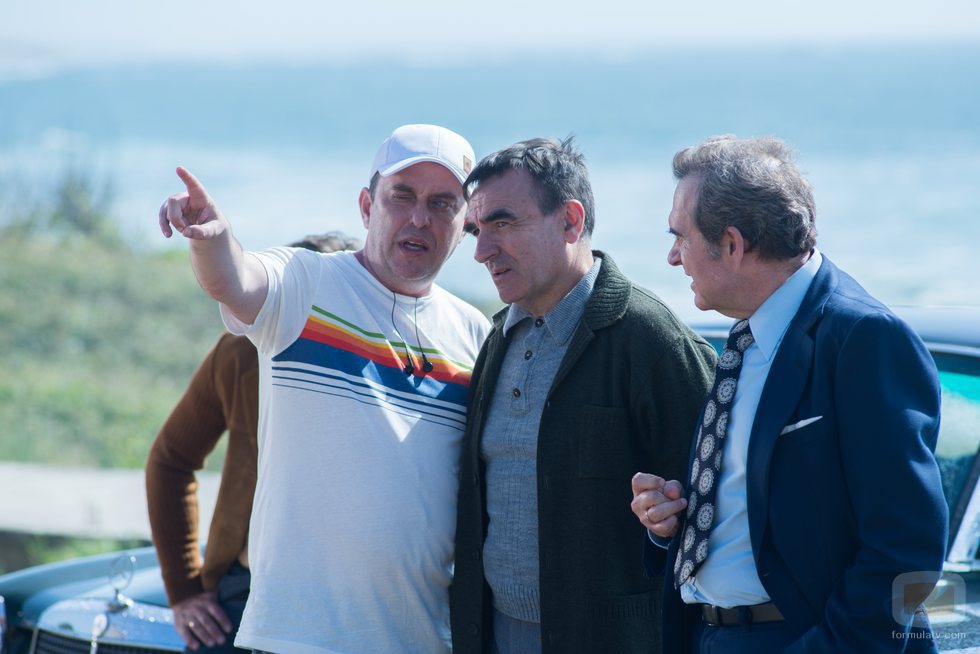 Alfonso Agra en el rodaje de 'Fariña'