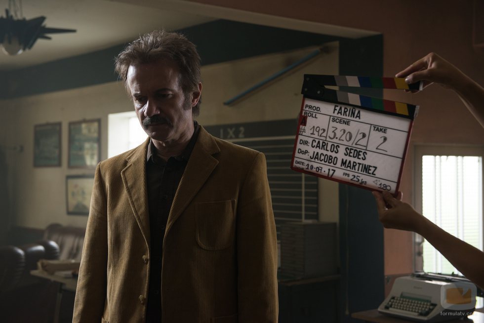 Tristán Ulloa en la grabación de 'Fariña'
