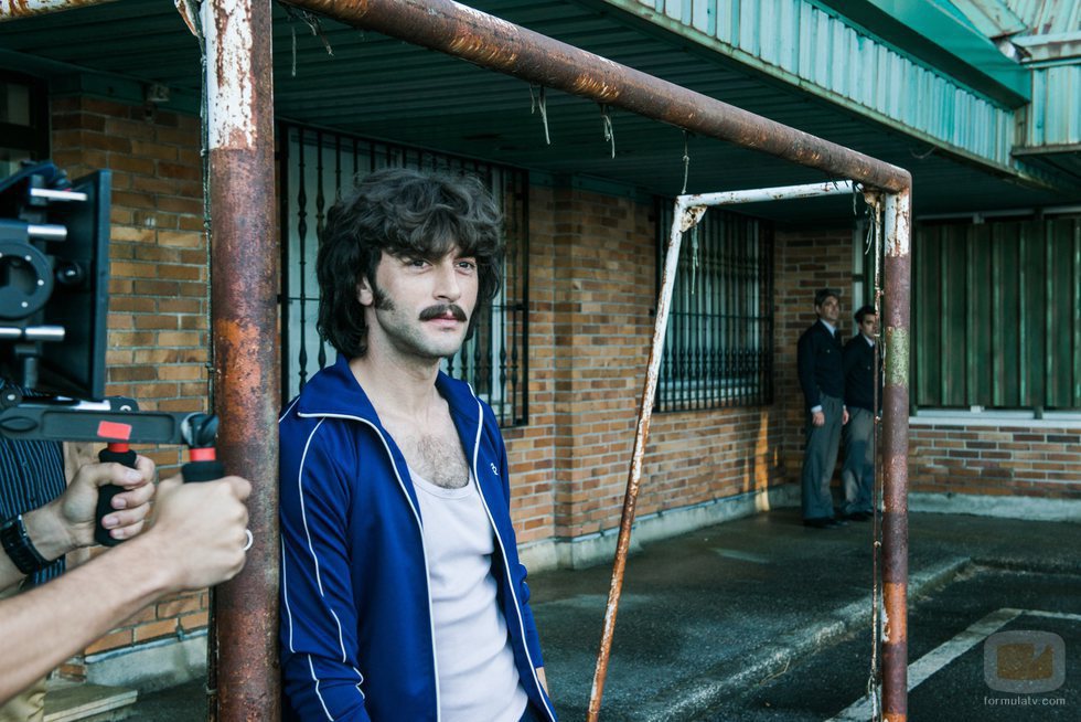 Javier Rey en la grabación de 'Fariña'