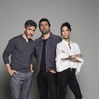Leonardo Sbaraglia y Mi Hoa Lee junto al director de 'Félix', Cesc Gay