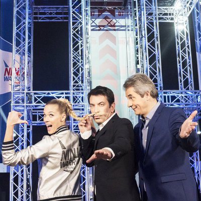 Patricia Montero, Arturo Valls y Manolo Lama en la segunda edición de 'Ninja Warrior'