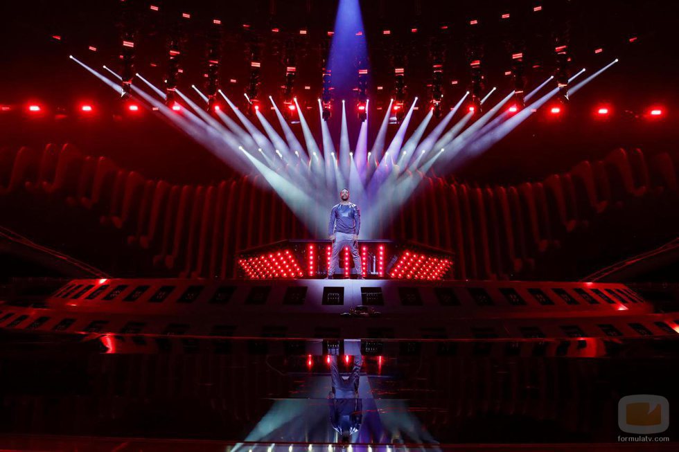 Cesár Sampson, representante de Austria en Eurovisión 2018, en el primer ensayo
