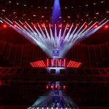 Cesár Sampson, representante de Austria en Eurovisión 2018, en el primer ensayo