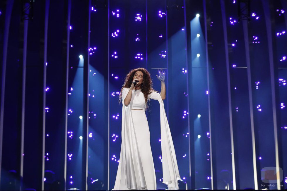 La representante de Grecia, Gianna Terzi, en el primer ensayo de Eurovisión 2018