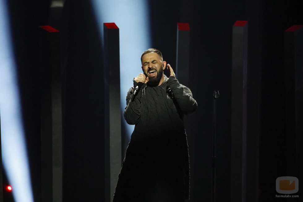 El representante de Armenia Sevak Khanagyan, en el primer ensayo de Eurovisión 2018