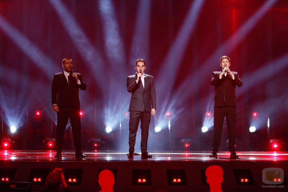 Iriao, los representantes de Georgia, en su primer ensayo de Eurovisión 2018