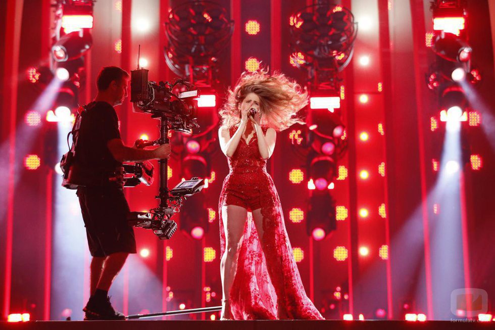 Laura Rizzotto, representante de Letonia, en su primer ensayo de Eurovisión 2018