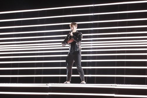 Benjamin Ingrosso, representante de Suecia, en su primer ensayo de Eurovisión 2018