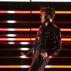 El representante de Suecia, Benjamin Ingrosso, en su primer ensayo de Eurovisión 2018