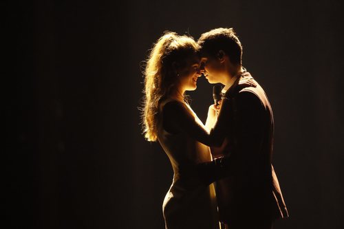 Amaia y Alfred en su primer ensayo en Eurovisión 2018