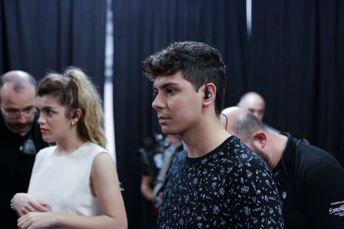 Amaia y Alfred en la prueba de sonido de Eurovisión 2018
