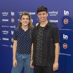 Amaia y Alfred en la rueda de prensa posterior a su ensayo en Eurovisión 2018