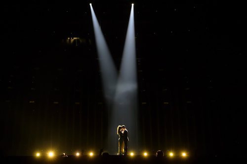 El final de la actuación de Amaia y Alfred en el primer ensayo de Eurovisión 2018