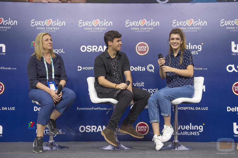 Amaia, sonriente en la primera rueda de España en Eurovisión 2018