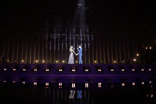 Amaia y Alfred cantando "Tu canción" en el segundo ensayo de Eurovisión 2018