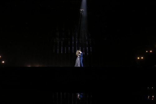 Alfred y Amaia en el escenario donde tendrá lugar el Festival de Eurovisión 2018 durante su segundo ensayo