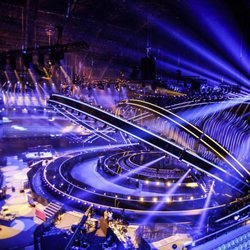 El escenario de Eurovisión 2018, flamante en el Altice Arena de Portugal