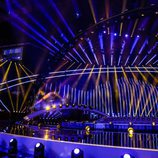 El escenario de Eurovisión 2018, visto desde la pista del Altice Arena