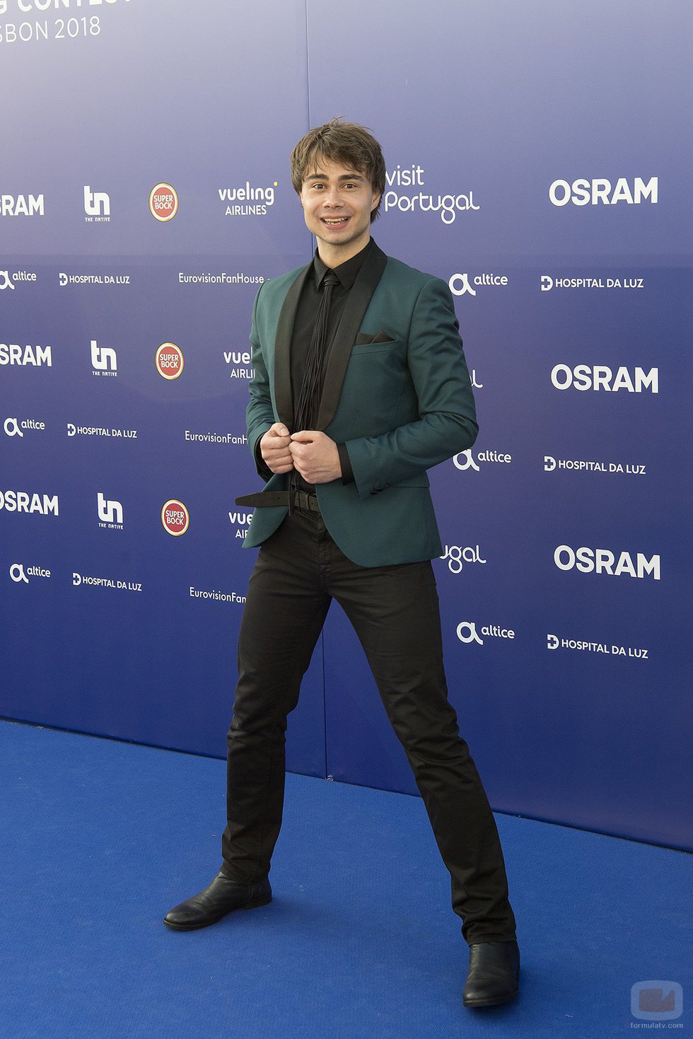 Alexander Rybak, representante de Noruega, en la 'blue carpet' de Eurovisión 2018