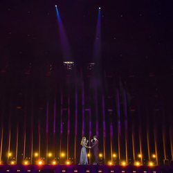 Amaia y Alfred en el ensayo general de la gran final de Eurovisión 2018