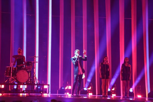Eugent Bushpepa (Albania) en la Final de Eurovisión 2018