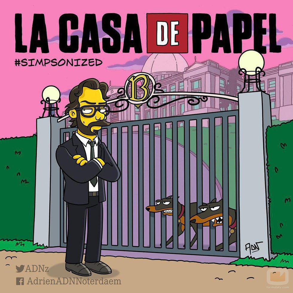 El Profesor simpsonizado de 'La Casa de Papel'