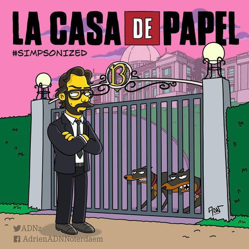 El Profesor simpsonizado de 'La Casa de Papel'
