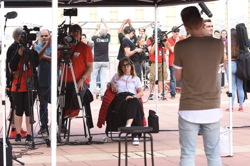 Noemí Galera en el primer casting para 'OT 2018' en Barcelona