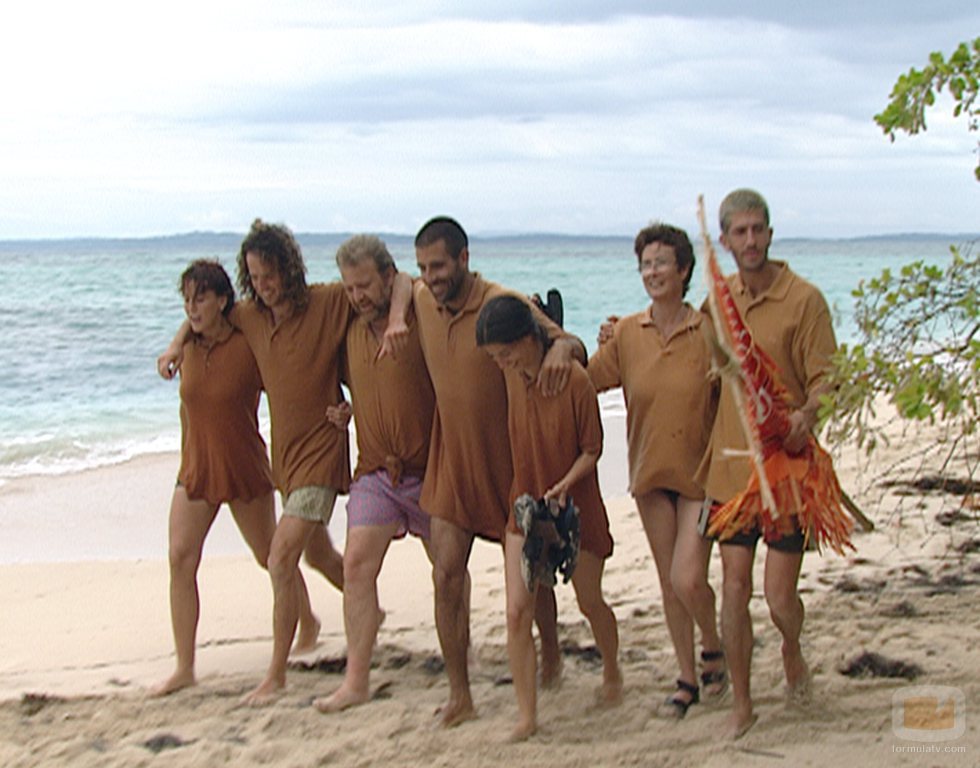 El equipo Norte de 'Supervivientes 2000' tras eliminar a María Elena