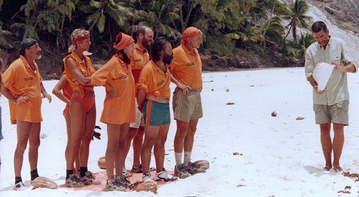 El equipo Sur de 'Supervivientes 2001' con Juanma López Iturriaga
