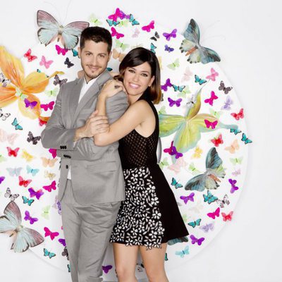 Nando Escribano y Núria Marín en el quinto aniversario de 'Cazamariposas'