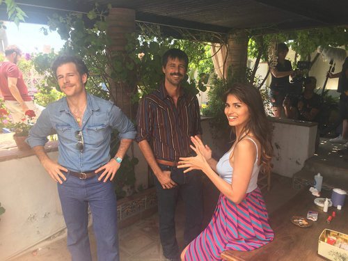 Álvaro Cervantes, Hugo Silva y Sara Sálamo en el rodaje de 'Brigada Costa del Sol'