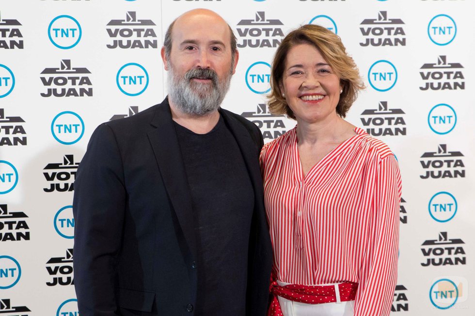 Javier Cámara y María Pujalte en la presentación de 'Vota Juan', de TNT